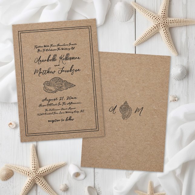 Elegant Strandbröllop Inbjudningar (Elegant Beach Wedding Invitation)