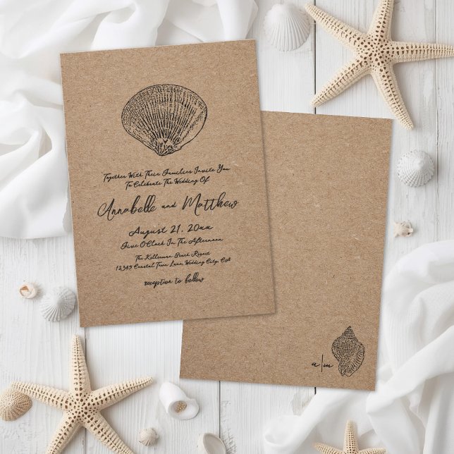 Elegant Strandbröllop Inbjudningar (Elegant Beach Wedding Invitation)