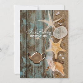 elegant strandstrand möhippa te party inbjudningar