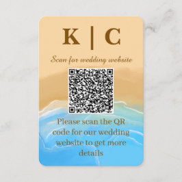 Elegant strandtema vigselkort tilläggskort