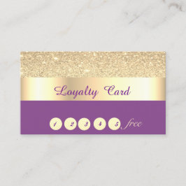 Elegant,Streckat,Violet,Guld Glittery Loyalty Card Lojalitetskort