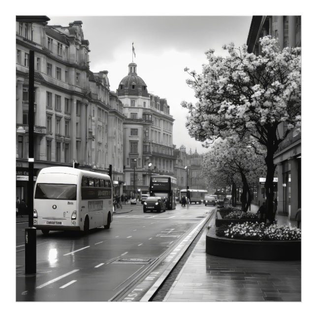 Elegant Street View Fototryck (Framsidan)