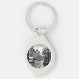 Elegant Street View Swirl Silverfärgad Nyckelring