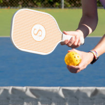 Elegant, , strimlad, monogram, Pickleball Paddle