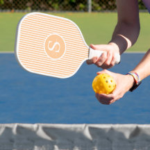 Elegant, , strimlad, monogram, Pickleball Paddle