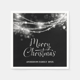 Elegant String Ljus Black jul Pappersservett