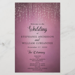 Elegant String Ljus Cranberry-Bröllopsprogram