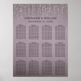 Elegant String Ljus Mauve Ro Sittdiagram Poster