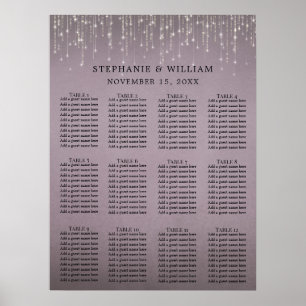 Elegant String Ljus Mauve Ro Sittdiagram Poster