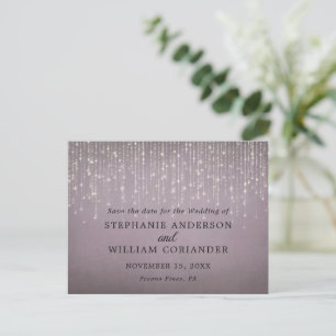 Elegant String Ljus Mauve Spara datum STD Meddelande Vykort