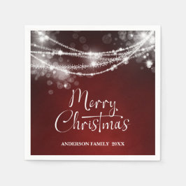 Elegant String Ljus Red jul Pappersservett