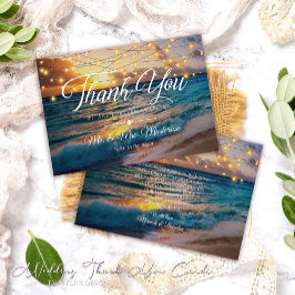 Elegant String Ljus Sommar-sunset Beach Wedding Tack Kort