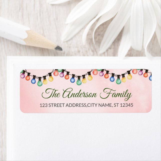 Elegant String of God jul Light Lökar Returadress Etikett (Insitu)