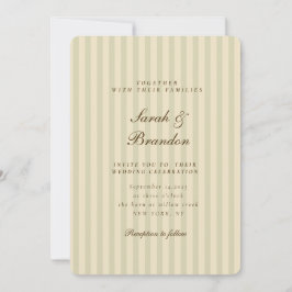 Elegant stripe | Beige Classic Bröllop Inbjudningar