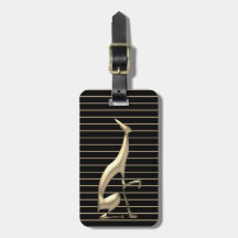 Elegant Stripe Black och Guld Greyhound Hund