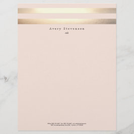 Elegant - stripe FAUX Guld och Rosa Brevhuvud