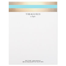 Elegant Stripe FAUX Guld Turcos Blue