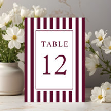  Elegant Striped Burgundy Wedding