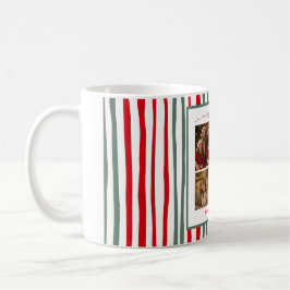 Elegant Stripes family Photo merry Christmas Kaffemugg