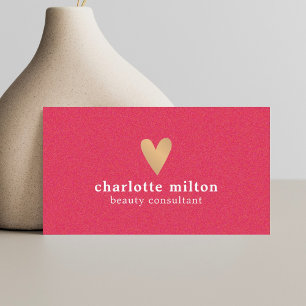 Elegant Struktur Rosa Guld Heart Beauty Consultant Visitkort