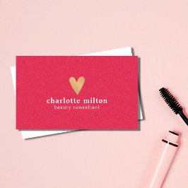 Elegant Struktur Rosa Guld Heart Beauty Consultant Visitkort
