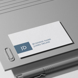 Elegant Struktur White Blue Monogram Attorney Visitkort