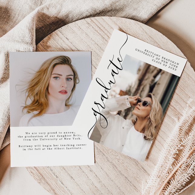 Elegant Student 2 Photo Studenten annonsering Anteckningskort (Skapare uppladdad)