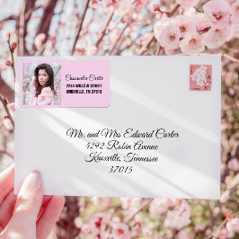 Elegant Student Anpassningsbar Photo Address Label Adressetikett