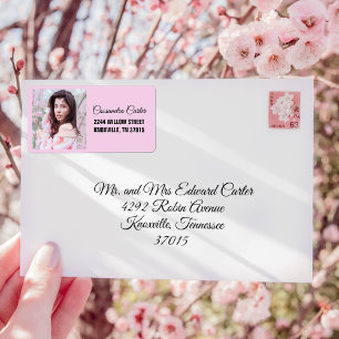 Elegant Student Anpassningsbar Photo Address Label Adressetikett