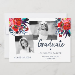 Elegant student fotocollage blommigt studenten a meddelande