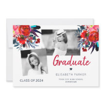 Elegant student fotocollage blommigt studenten