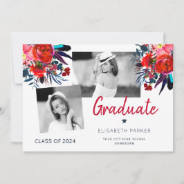 Elegant student fotocollage blommigt studenten meddelande