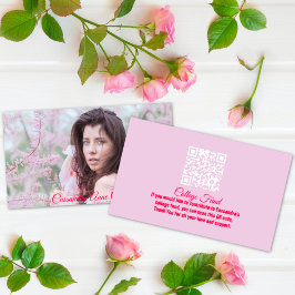 Elegant Student Girl Grad QR-kodhölje Visitkort