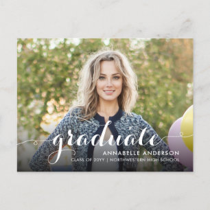 Elegant Student Girly-skriptfoto Studenten Meddelande Vykort