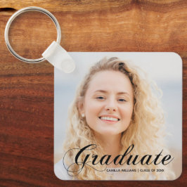 Elegant Student Photo Anpassningsbar Flourish Scri Nyckelring
