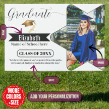Elegant Student Photo Yard Sign - klass 2025