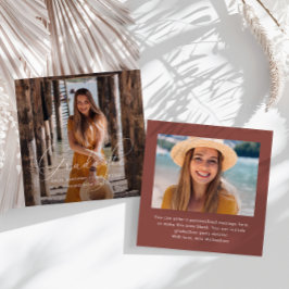 Elegant Student White-skript, fotoröd Anteckningskort