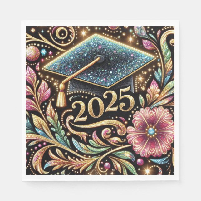 Elegant Studenten 2025 Design 2 Pappersservett (Framsidan)
