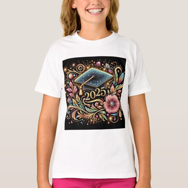 Elegant Studenten 2025 Design 2 T Shirt (Framsida)