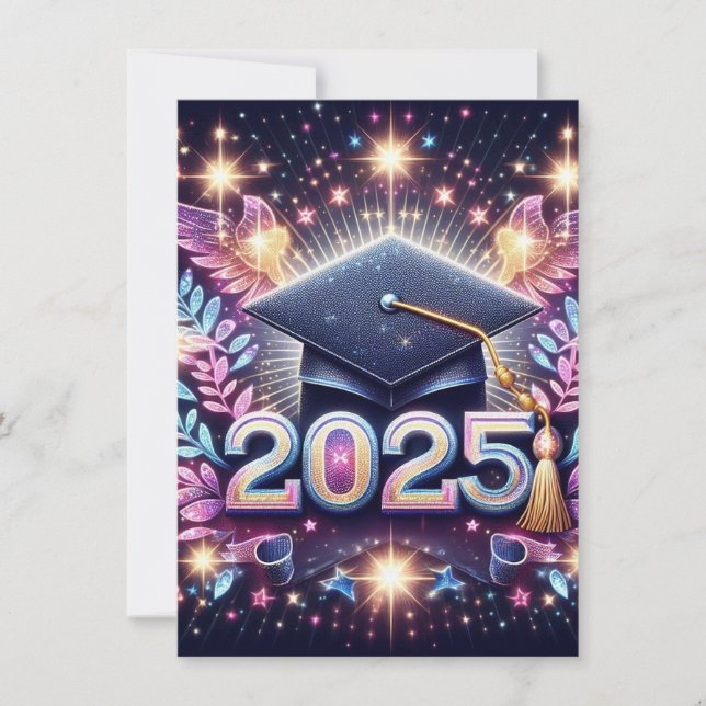 Elegant Studenten 2025 Inbjudningar (Framsida)