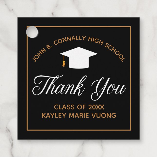 Elegant Studenten Black Anpassningsbar School Part Gåvor Etiketter (Framsida)