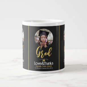 Elegant Studenten Cap-fotot med guld-sockel Jumbo Mugg