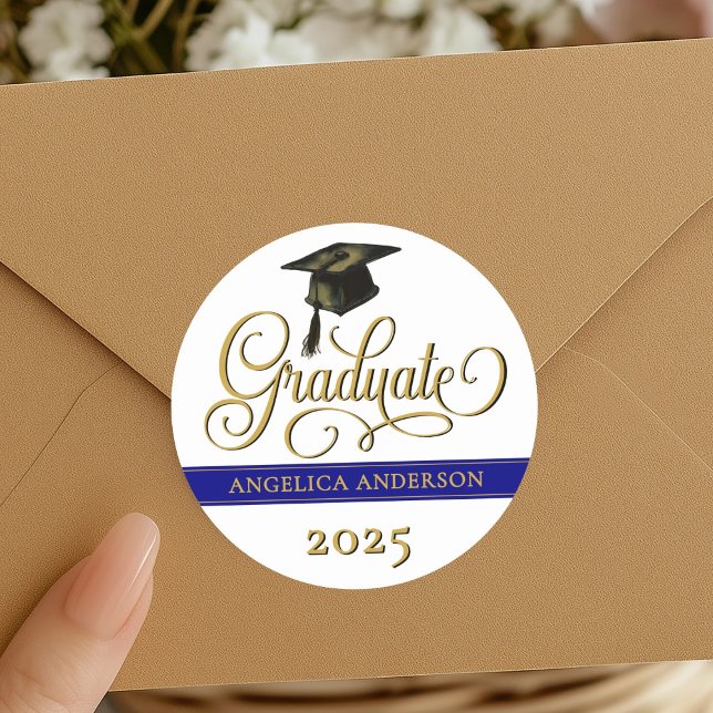 Elegant Studenten-etikett Runt Klistermärke (Skapare uppladdad)