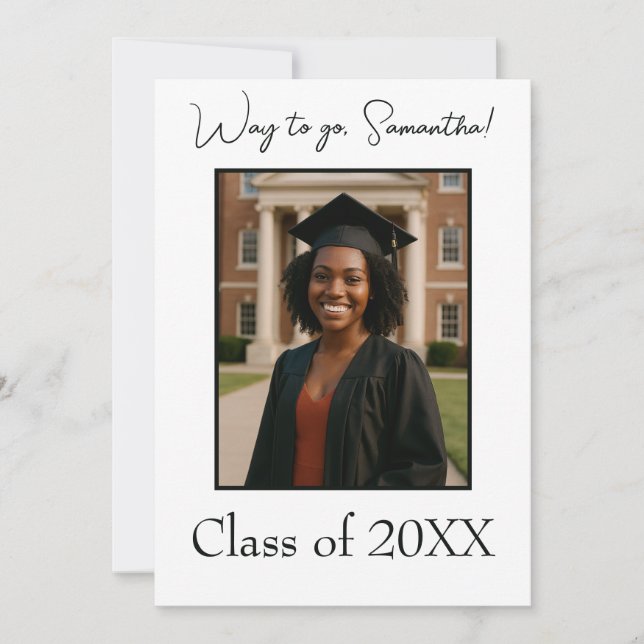 Elegant Studenten Fotomodern Inbjudningar (Framsida)