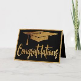 Elegant Studenten Grattis Faux Guld Kort