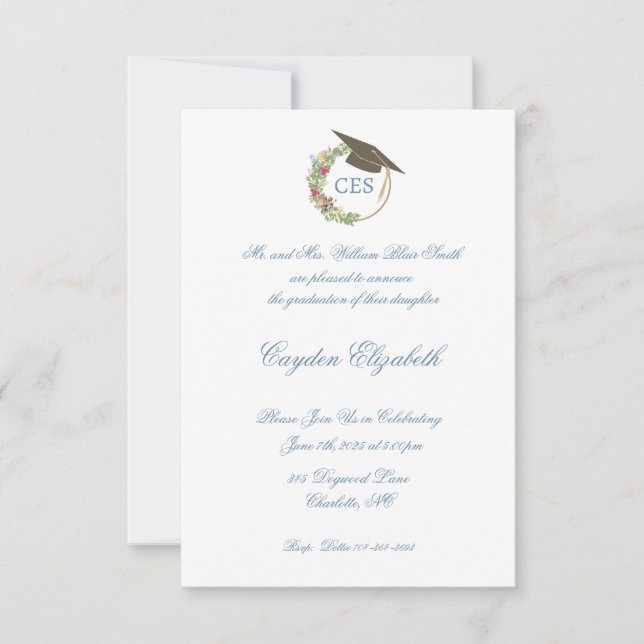 Elegant Studenten och Party Inbjudan (Framsida)