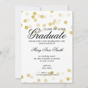 Elegant Studentfest Guldblomma Glitter Ljus Inbjudningar