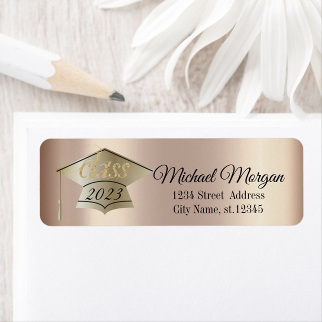 Elegant Studentmössa Cooper Returadress Etikett (Insitu)