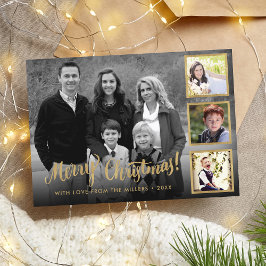 Elegant Styish Guld God jul Collage Julkort
