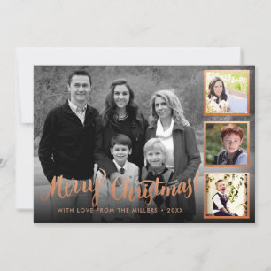Elegant Styish Ro Guld God jul Collage Julkort